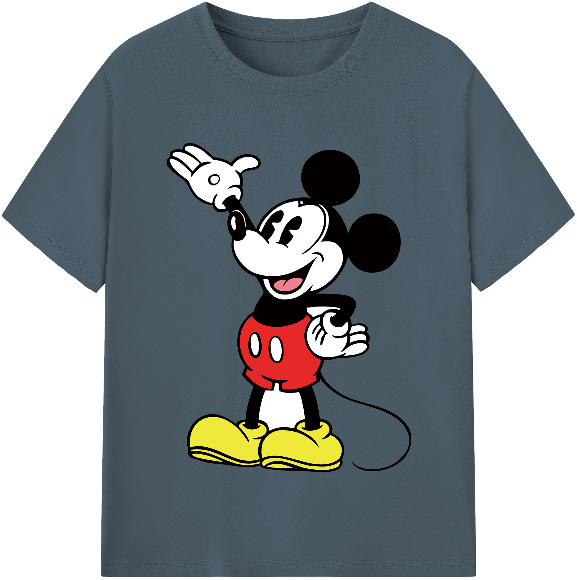 （画像用） ミッキーマウス Mickey Mouse 綿100％半袖Tシャツ（フロントプリント）